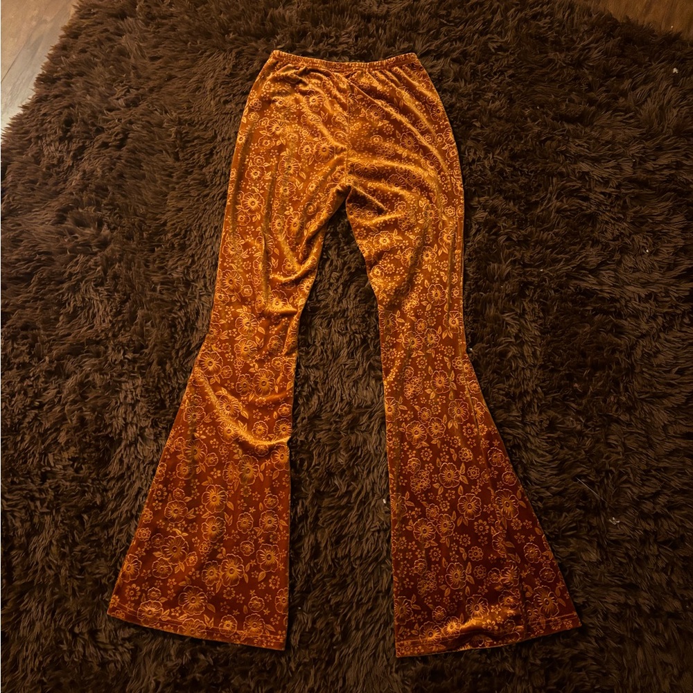 velvet flare leggings from shein